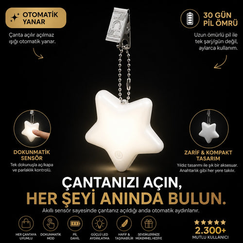 Premium - Yıldız Dokunmatik Çanta Işığı