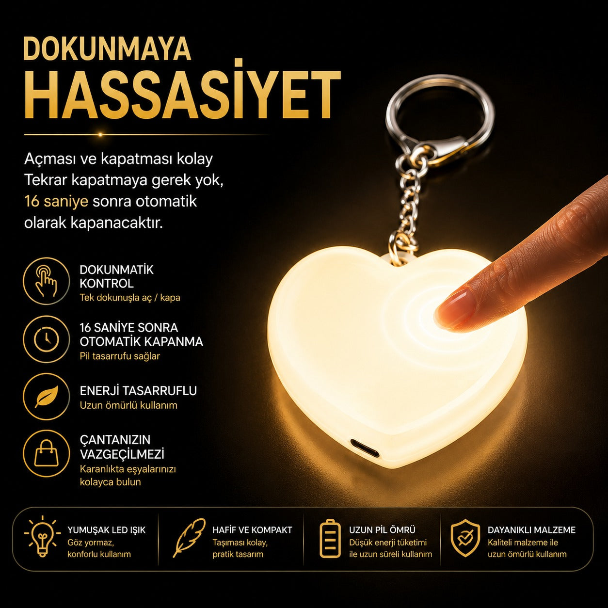 Premium - Kalpli Klavye Çanta Işığı